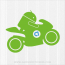 Android Riding Motorcycle Decal