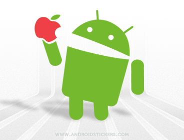 Android Eating Apple Decal