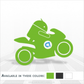 Android Riding Motorcycle Decal