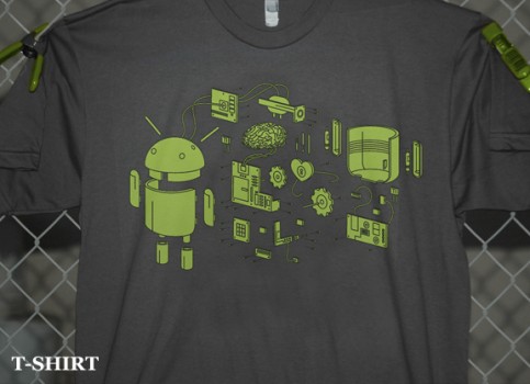 Exploded Android T-shirt