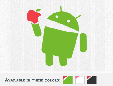 Android Eating Apple Decal