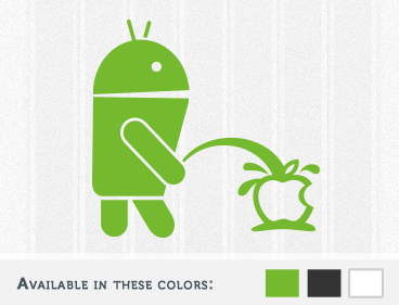 Android Pissing on Apple Faboy Decal