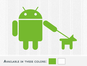 Android Walking the Dog Decal