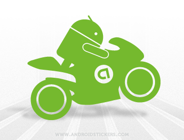 Android Riding Motorcycle Decal